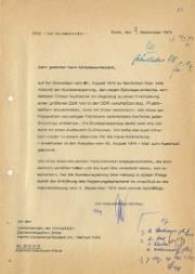 Schreiben (Entwurf) an den  rheinland-pfälzischen Ministerpräsidenten, Dr. Helmut Kohl, vom vom 9. 9. 1974 zur Frage des Austauschs von Guillaume