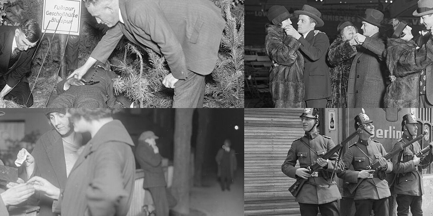Szenen aus Berlin zur Zeit der Weimarer Republik Szenen aus Berlin zur Zeit der Weimarer Republik, Quelle:
BArch, Bild 102-14017 / Pahl, Georg; BArch, Bild 102-05044 / Pahl, Georg; BArch, Bild 102-07741 / Pahl, Georg; BArch, Bild 102-07717 / Pahl, Georg