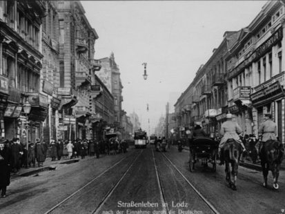 Lodz in Polen nach der Besetzung durch die deutschen Truppen, 1914 Lodz in Polen nach der Besetzung durch die deutschen Truppen, 1914