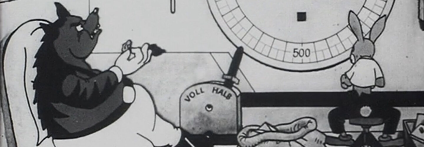 Ausschnitt aus dem Zeichentrickfilm „Dob, der Stallhase“ (1945) Ausschnitt aus dem Zeichentrickfilm „Dob, der Stallhase“ (1945)