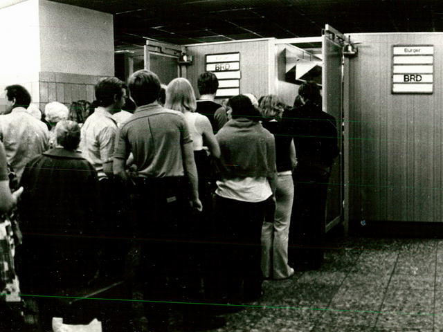 Abfertigungsschlange im Abfertigungsschlange im